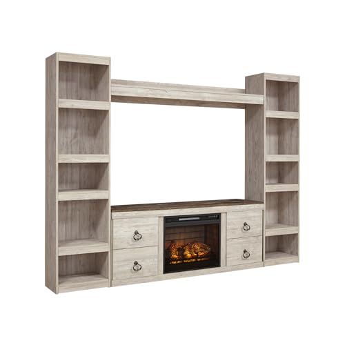 4 Piece Fireplace TV Stand Entertainment Center