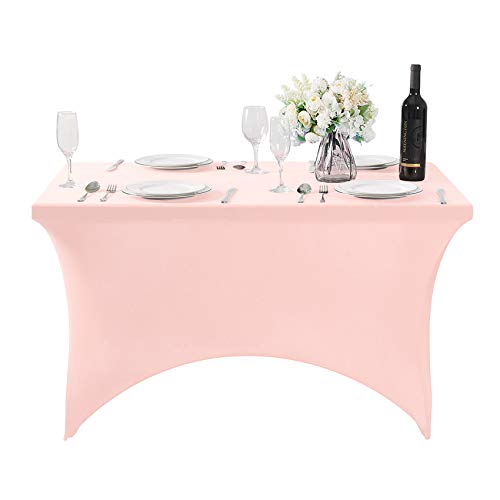 2Pack Spandex Table Cover for 4FT or 6ft or 9ft Table Universal Fitted Stretch Tablecloth for Party (2 Count)