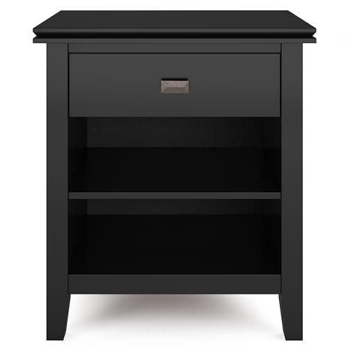 Artisan 24" Wide Solid Wood Bedside Table in Black