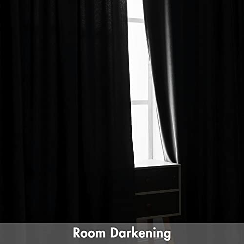 Grey Blackout Velvet Curtains Drapes 90 Inch Long 52"x90" Bedroom (2 Count)