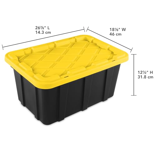 Industrial Storage Tote with Lids for Garage (12 Count)