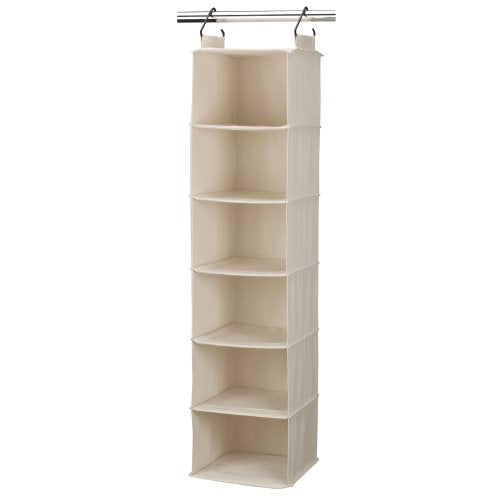 Cedarline 6‑Shelf Hanging Closet Organizer in Heavy‑Duty Cotton Canvas
