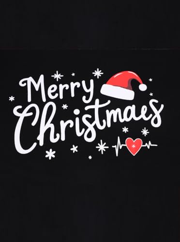 Women Christmas Shirts Long Sleeve V Neck Casual Christmas Hat Print Tunic Tops L