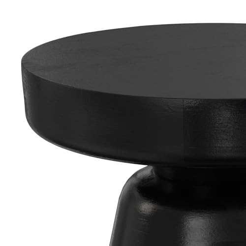 Robbie 16" Wide Solid Wood Rectangular End Table in Black