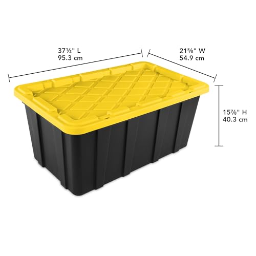 Industrial Storage Tote with Lids for Garage (16 Count)
