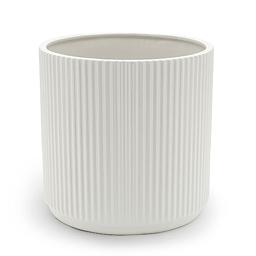 Fluted Ceramic Planter Pot for Indoor Outdoor Plants