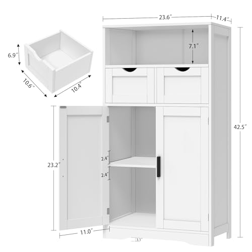 Bathroom Storage Cabinet with 2 Drawers