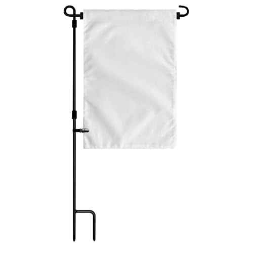 Garden Flag Stand with Sublimation Blank Garden Flags Metal Yard Flag Holder Pole Stake Small Flag Stands for Solid White Flag 12 x 18 DIY Custom Make Your Own Banner with Clips and Stopper