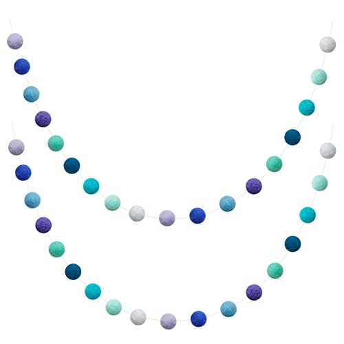Felt Ball Garland Misscrafts 9.8 Feet 100% Wool Roving Pom Pom Garland 20mm Colorful for Baby Shower Grand Opening Party Festivals Room Decorations (36 Count)