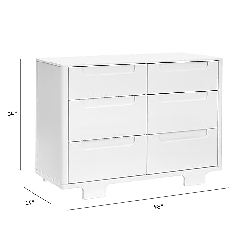 Yuzu 6 Drawer Dresser in White with Over 10