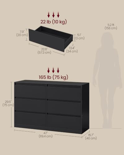Modern 6 Drawer Dresser