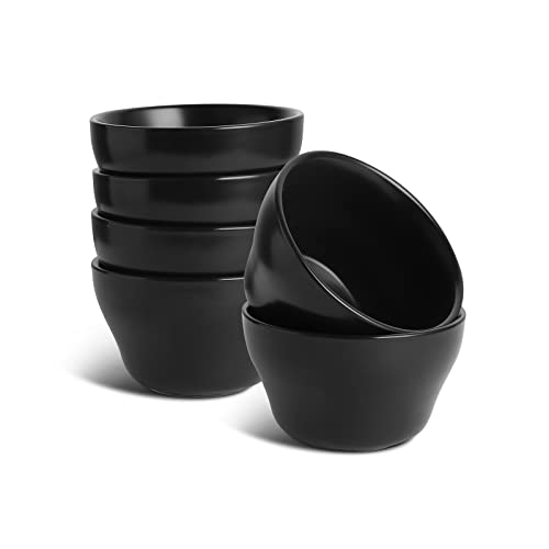 Ceramic Small Bowls Dessert Bowls 8oz Bouillon Cups for Dessert Soup Dipping Sauce Coffee Cupping Microwave and Dishwasher Safe (6 Count)
