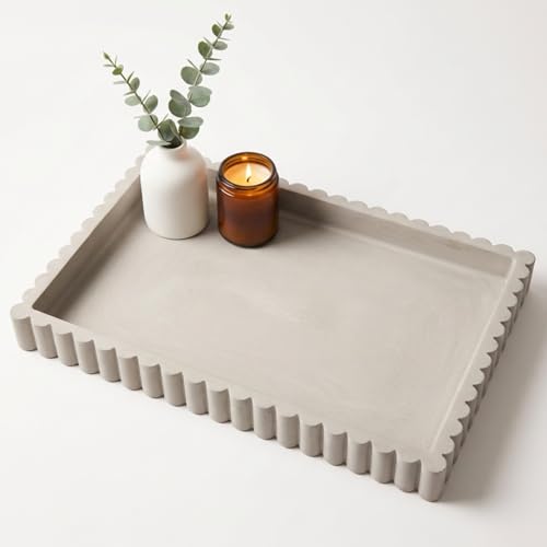 Concrete Rectangle Tray for Coffee Table Decor
