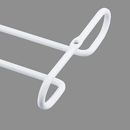 set 2 White Wine Glass Rack Under Cabinet Shelf 10 Inch Stemware Storage Hanging Hanger Organizer Glasses Holder with Drying Under Counter Metal for Kitchen and Bar (2 Count)
