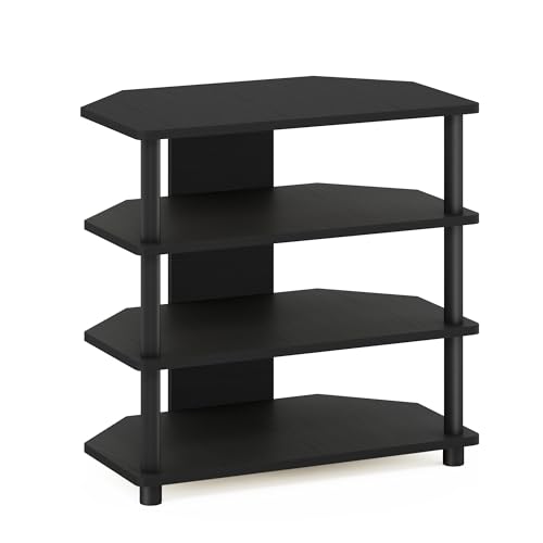 Turn-N-Tube Easy Assembly 4-Tier Petite Entertainment Center / TV Stand / TV Unit / TV Desk, Blackwood