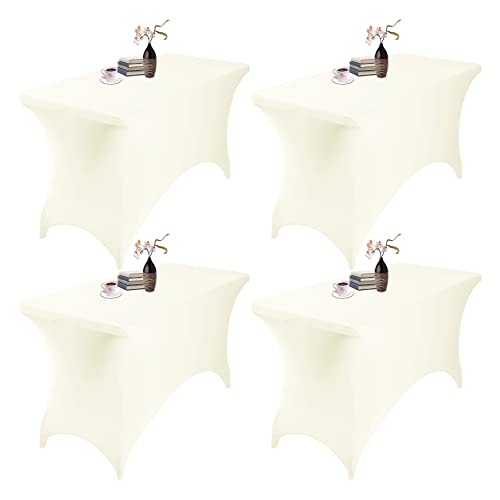4Pack Spandex Waterproof Table Covers 4ft (4 Count)
