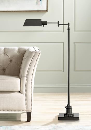 Jenson Adjustable Height Bronze Swing Arm Pharmacy 54" Tall Floor Lamp