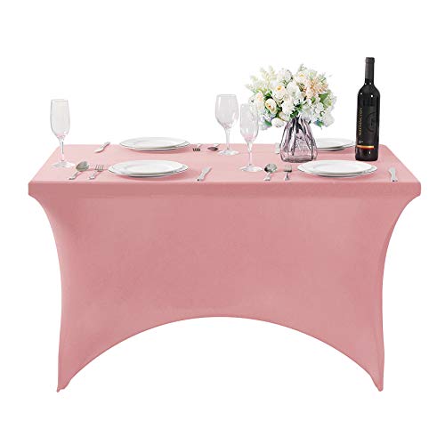 Spandex Table Cover for 4FT or 6ft or 8ft Table Universal Fitted Stretch Tablecloth for Party