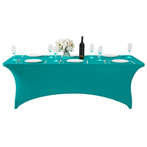 Spandex Table Cover for 8FT or 4ft or 6ft Table Universal Fitted Stretch Tablecloth for Party