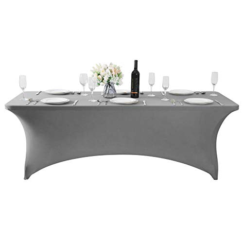 2Pack Spandex Table Cover for 6Ft or 4fT or 8ft Table Universal Fitted Stretch Tablecloth for Party (2 Count)