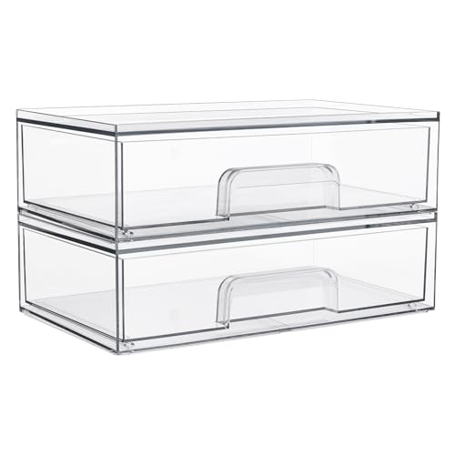 Clear Stackable Storage Drawers (2 Count)
