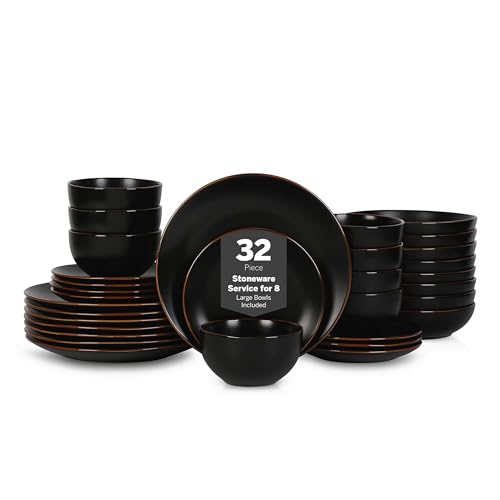 Brasa Stoneware 32 Piece Modern Dinnerware Set