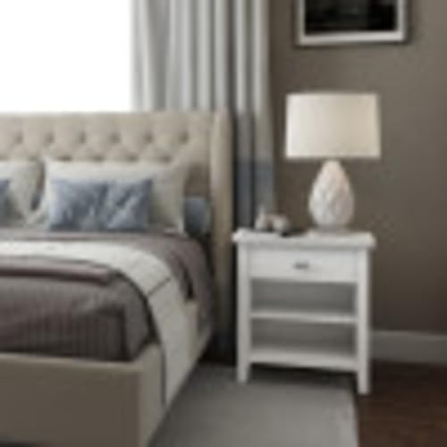 Artisan 24" Wide Solid Wood Bedside Table in White