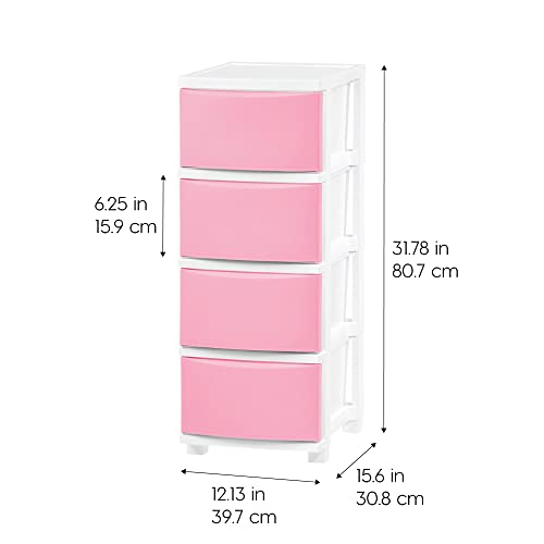 4 Drawer Slim Narrow Storage Organizer