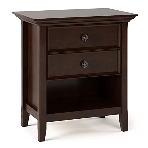 Amherst 24" Wide Solid Wood Bedside Table in Russet Brown
