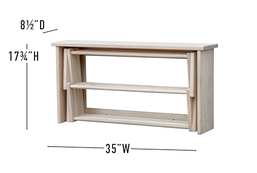 Extra Large Wall Clothes Drying Rack ~ Heavy Duty Solid Maple Hardwood