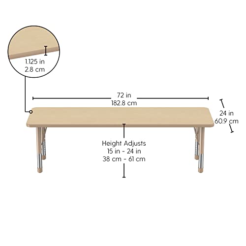 FDP 24" x 72" Rectangle Table with Chunky Legs