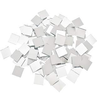 Real Glass Silver Mirrors Mosaic Tiles Sticker for Craft Square Glass Tiles Self Adhesive
