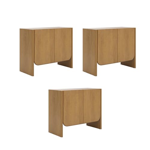 Jacala Mid Century Modern Entryway Storage Cabinet with Doors (3 Count)