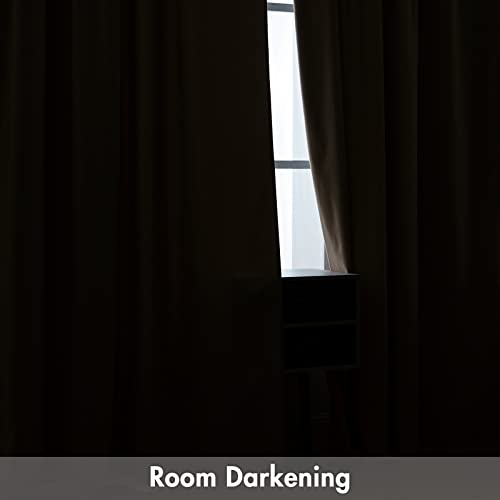 Camel Beige Blackout Velvet Curtains Drapes 72 Inch Long 52"x72" (2 Count)