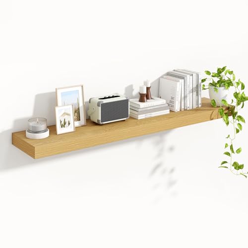 Floating Shelves 55.1" W x 10.3" D Oak Set of 1