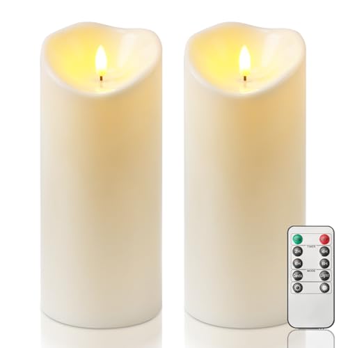 4"x9" Outdoor Waterproof Flameless Candles with Timers and Remote Control (2 Count)