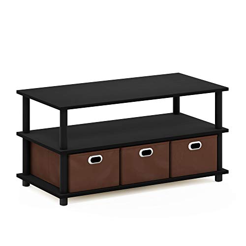 Turn-N-Tube Coffee Table, 31.22D x 15.5W x 15.8H in, Black Oak/Black/Brown