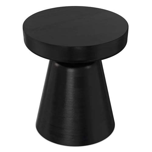 Robbie 16" Wide Solid Wood Rectangular End Table in Black