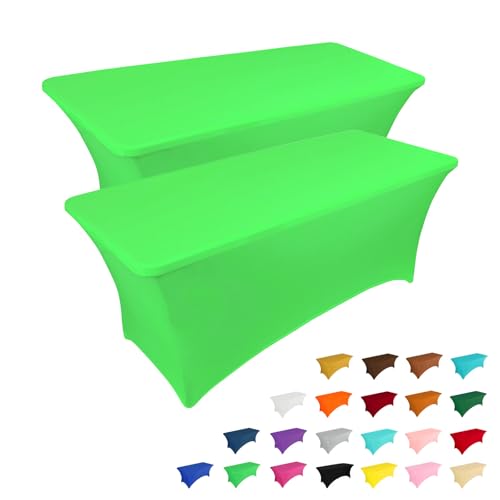 2 Pack 4FT Table Cloth for Rectangular Spandex Green Table Cover (2 Count)