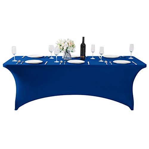 2Pack Spandex Table Cover for 8FT or 4ft or 6ft Table Universal Fitted Stretch Tablecloth for Party (2 Count)