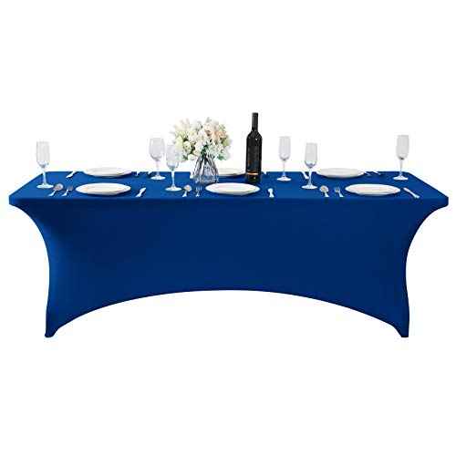 2Pack Spandex Table Cover for 6Ft or 4fT or 8ft Table Universal Fitted Stretch Tablecloth for Party (2 Count)