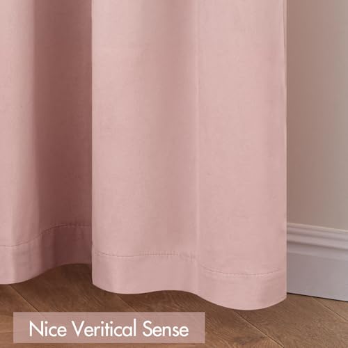 Light Pink Blackout Velvet Curtains Drapes 84 Inch Long 52"x84" (2 Count)