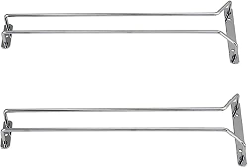 16 Inch Wine Glass Rack Chrome Finish Set of 2 (2 Count)