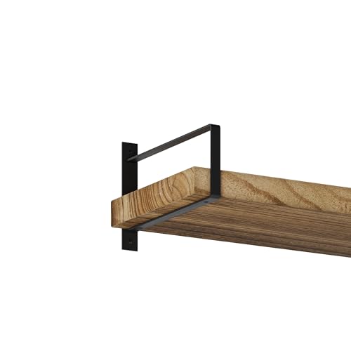 Toledo 48 inch Floating Shelf with Heavy Duty Bookend Brackets