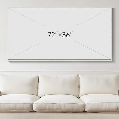 Extra Large Framed Blue Coastal Abstract Wall Art for Living Room