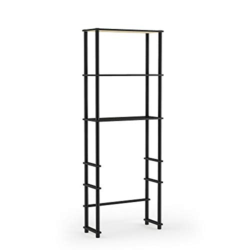 Turn-N-Tube with 3 Shelves Toilet Space Saver, Espresso/Black