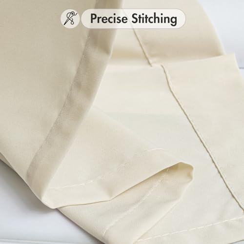 Cream Beige Privacy Sheer Curtains 2 Panels 42W x 63L (2 Count)