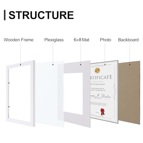 8.5x11 Picture Frames Set of 9 for Wall Mount or Tabletop (9 Count)