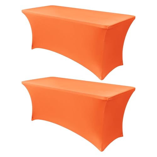 6ft Stretch Spandex Table Cover for Standard Folding Tables (2 Count)