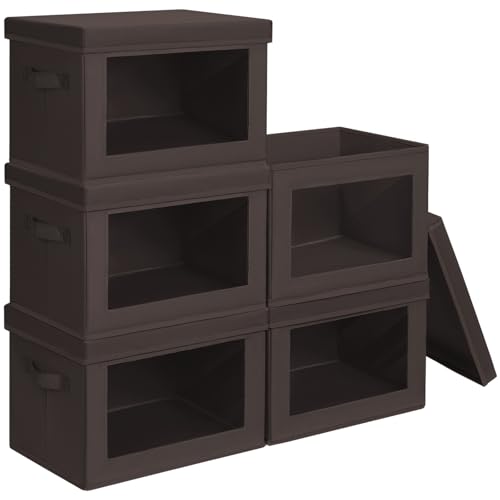 Stackable Storage Bins with Lids (5 Count)